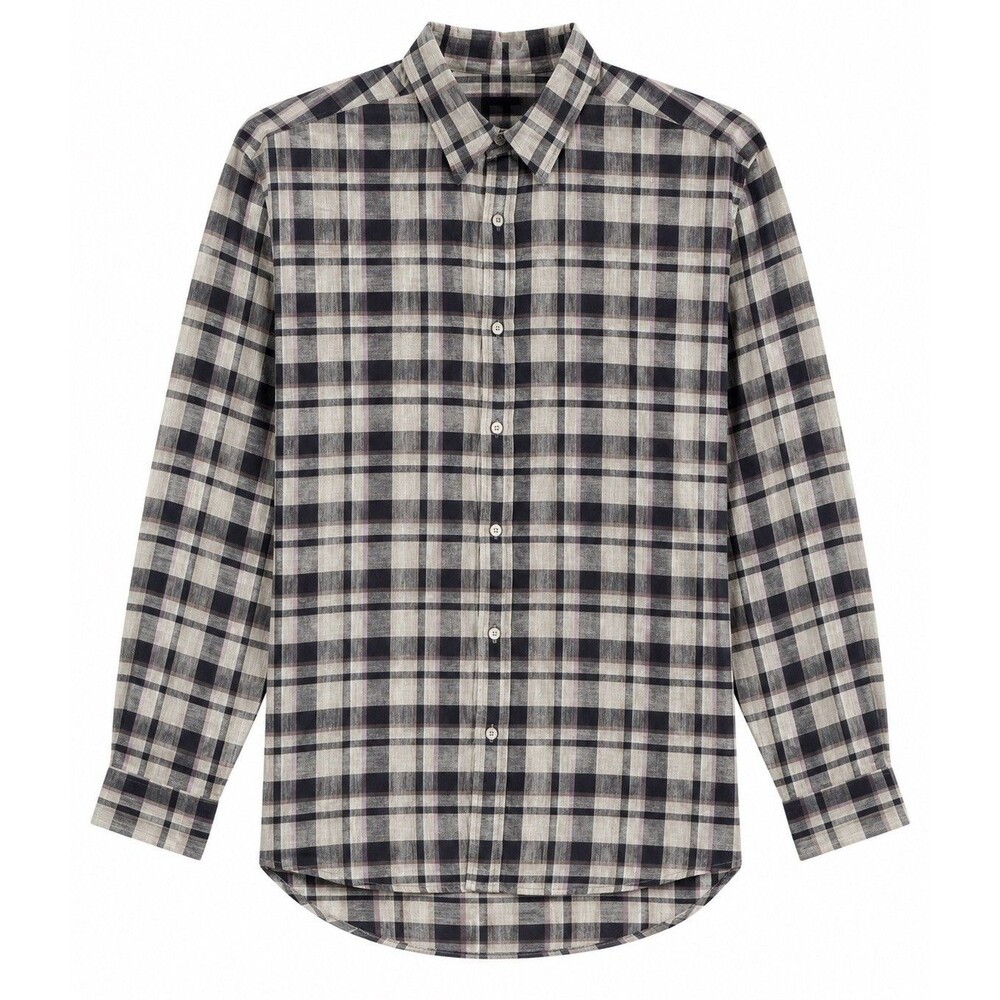 Theory Plaid Lightweight Cotton Button Down Shirt Mens sz XXL Classic Preppy EUC